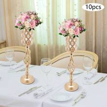 YUNRUX Wedding Flower Stand, 10Pcs Flower Vases For Centerpieces, Wedding Decoration For Tables Summer Birthday Gifts Beach Back To School School Supplies Room Decor - 10Pcs - Übersicht 4