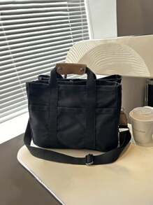 1PC Personalized Ins Multi-Compartment Mom Bag For Women, Multi-Functional Mother And Baby Bag Canvas Crossbody Bag, Large Capacity Embroidered Custom Letter Tote Bag, Fashionable And Versatile Portable Handbag For Moms To Go Out, Multi-Functional Diaper And Baby Bottle Storage Handbag With Stroller Hook Bag, Suitable For Daily Use, Can Be Given As A Gift To Family, Friends, Mother's Day Gift, New Mom Gift.
