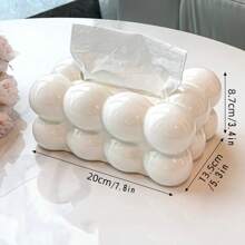 1pc Creative Cream Napkin Holder, Plastic Desktop Decorative Napkin Box, Luxury Napkin Tissue Box Holder For Living Room, Dining Table, Coffee Table, Home And Hotel Decor Back To School