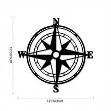 Metal Compass Wall Decor, Black Nautical Wall Decor, Ocean Theme Wall Hanging Art-Metal Wall Signs-Sophisticated Look, Adds A Touch Of Class-Metal Signs Decor - Black - View 6