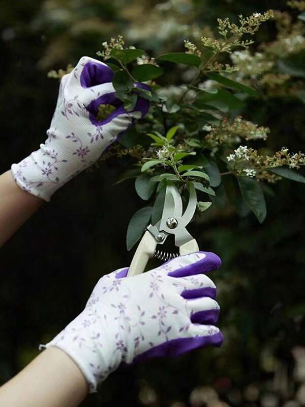 1 Pair Of Non-Slip Garden Gloves, Gardening Gloves For Women, Outdoor Protective Work Gloves With Grip, Size Fits Most, Garden Gloves For Weeding And Protective
