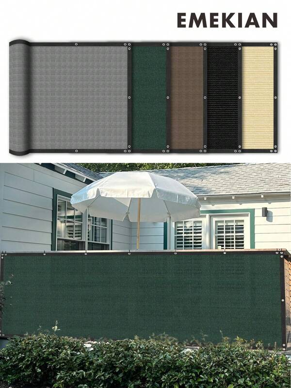 Encrypted Woven Balcony Privacy Protection Screen, Outdoor Sun Shading Partition, Quick-Install Enclosure For Gazebo/Corridor/Yard, Anti-UV Design With Reinforced Rings, Patio/Yard Shade Curtain, Comes With Professional Installation Accessories, Sold Individually