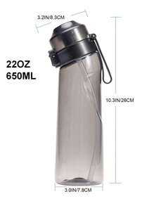 1pc 650ml Air Bottle Tritan Water Bottle Scented Pods Air Scent 0 Sugar Fruit Flavour Up Tritan Plastic Water Drink Bottle With Fragrance Drink More Water(One Water Bottle With A Random Flavor Fragrance Ring)