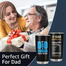 1 件，父亲节礼物 20 盎司不锈钢保温杯，保温咖啡杯，带盖平底杯，送给爸爸的精美礼物，有趣的印花礼物，生日礼物，父亲节，旅行咖啡杯，祖父丈夫男士返校礼物 - 彩色 - 查看 9