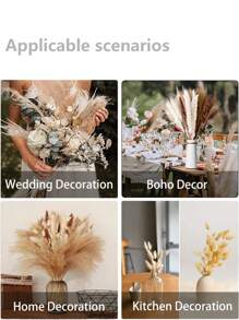 4/38 pièces - Herbe de roseau artificielle pour décoration bohème, faux pampas herbe grande et haute, fleur artificielle volumineuse et fausse, pour remplir un vase, décoration de style campagne pour la maison, la cuisine, la salle, le mariage et la fête, (beige), Saint-Valentin, cadeau