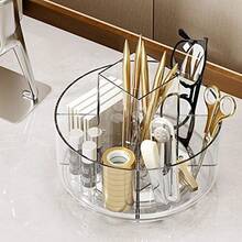 360 Rotating Makeup Organizer Spinning Cosmetic Display Cases With 5 Compartment - 1 - View 2