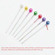 1 Caja de alfileres con cabeza de perla de colores (Aprox. 100 piezas), Agujas decorativas de perla para coser, Alfileres de ojal multicolor, Adecuados para sastrería, joyería DIY, manualidades y proyectos de costura