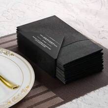 10pcs/50pcs Set Blue Disposable Napkins With Pockets, Linen-Feel Pre-Folded Guest Towels For Wedding Decor, Dinner Party, Cocktail Reception, Hotel