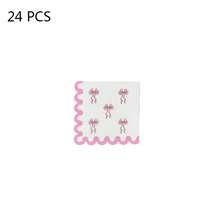 10件套粉色蝴蝶结一次性餐具套装 - 包括9/7英寸餐盘、9盎司杯子和餐巾纸，适合生日派对、女孩派对和春季聚会 - 彩色 - 查看 15