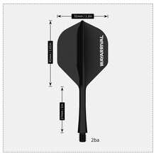 WayArrival Pro-Grade Black Dart Flights & Shafts Set (3 Pack) | Mid-Weight Design For Tournament-Ready Stability & Speed | 2BA Thread Compatible - Black - View 3