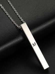 LIKGREAT 1pc Women Stainless Steel A-Z Letter Initial Name Pendant Necklace, Gift For Family, Friends, Lovers On Valentine's Day