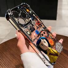 For IPhone 11,12,13,14,15,16 Plus Pro Promax XSMAX XS/X S22,S23,S24,PLUS ULTRA S23,S24 FE Four Corners Airbag Electroplated Phone Case,High-End Fashion,Drop Protection - 黑色 - 查看 1