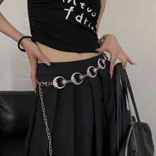 1 件时尚天体金属身体链 - 月亮星星太阳腰饰分层肚脐链，适合女士，优雅百搭配饰，适合派对夜晚外出或日常服装，夏季、学校秋季、秋季、万圣节