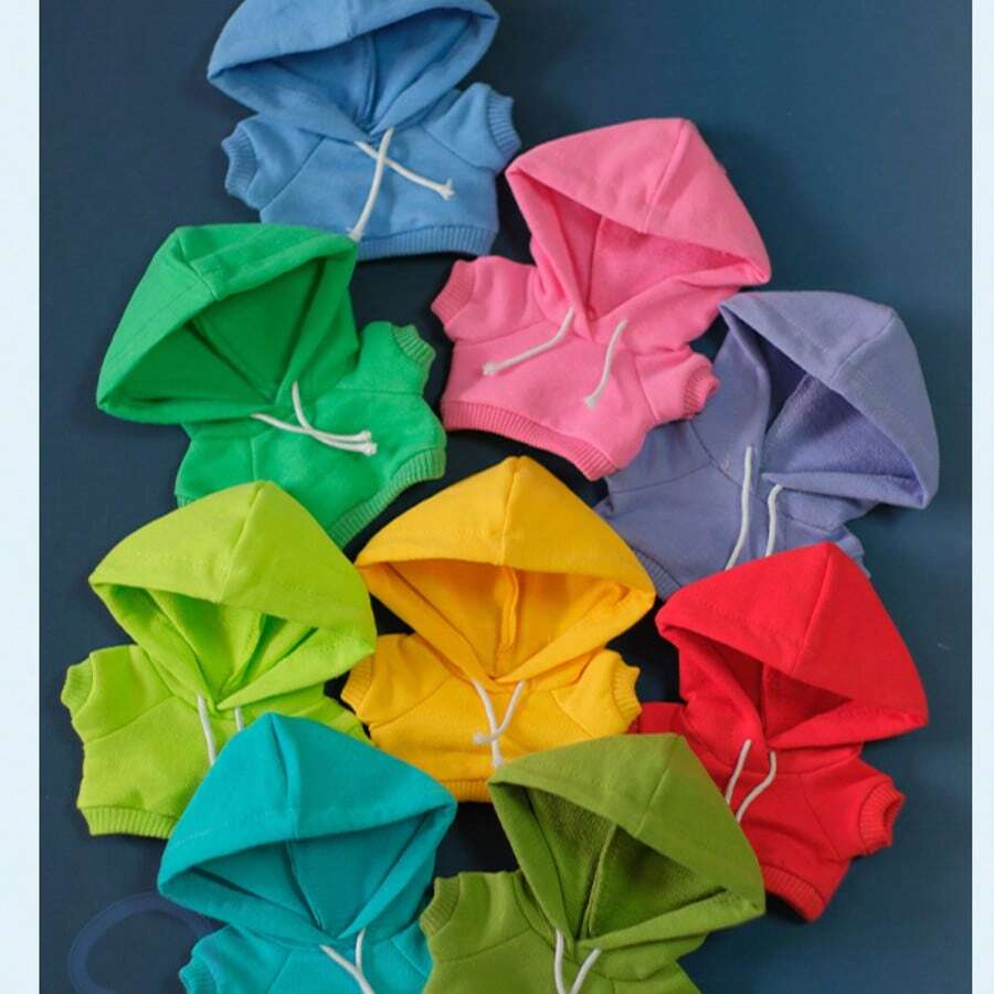 Ropa de muñeca de peluche de 15 cm - Sudadera con capucha de unicolor - Multicolor - Ver 1