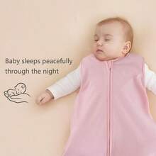 1pc Soft & Comfortable Sleeveless Baby Sleeping Bag, Knitted Summer Baby Sleeping Bag, Summer Baby Breathable Sleeveless Zipper Sleeping Bag Bedding , Zippered Baby Sleeping Bag, 0-3 Years Old - Soft Polyester Sleeping Bag, Essential For Baby Nursery, Ideal Gift - 8 Colors - Multicolor - View 2