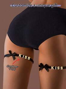 1- Pair Of Leg Ring Accessories, Personalized Bow Elastic Thigh Rings, Sexy And Charming Leg Rings, Cute Girl Leg Rings, Black Leg Rings, Custom Letters, Couple Gift Sequins , Colorful Custom, Custom Leg Rings Unique Customization