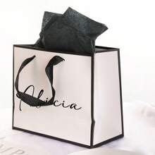 6 Peças - Sacolas de Presente Personalizadas para Madrinhas, Sacolas de Presente de Casamento Personalizadas, Sacolas para Despedida de Solteiro, Sacolas de Boas-vindas, Sacolas de Presente para a Festa da Noiva, Sacolas de Presente Elegantes, Sacolas de Presente para o Dia dos Pais, Sacolas de Mão para Senhoras 8,66*3,94*7,09 Polegadas Sacolas de Presente Pequenas