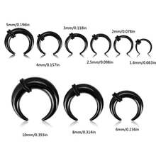 18Pcs Pincher Tapers Septum Rings, Acrylic Buffalo Horseshoe Stretcher Expander Piercing Kit For Stretching Pierced Nose Ear Gauge 9 Size 14G - 00G