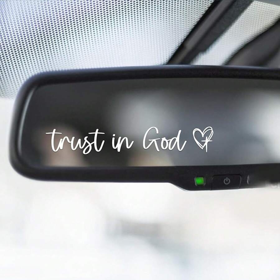 3X Drive Safe We Love You Rearview Mirror Decal, Car Mirrors Sticker, Car Stickers Women, I Love You Drive Safe Mirror Sticker - Trust In God - View 1