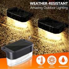 6pcs 13LED Warm Light, Solar Light, Courtyard Light, Outdoor Garden Waterproof Light, Solar Stair Light, Step Light, Fence Light, Terrace Light, Terrace Light, Suitable For Villa, Garden, Terrace And Courtyard Decoration