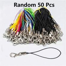 10/30/50/100pcs Mix Color Lobster Clasp Hoop Lanyard Keychain Nylon Rope Keyring Suitable For DIY Jewelry Making Accessories