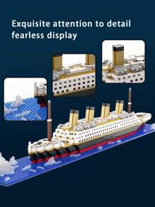 Luxury Cruise Ship Building Blocks DIY Assembly Micro Particle Model Decoration Stress Relief Toy For Adults