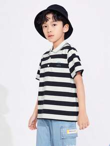 Balabala 男童T恤新款夏季兒童短袖Polo衫 - 藍白色 - 查看 2