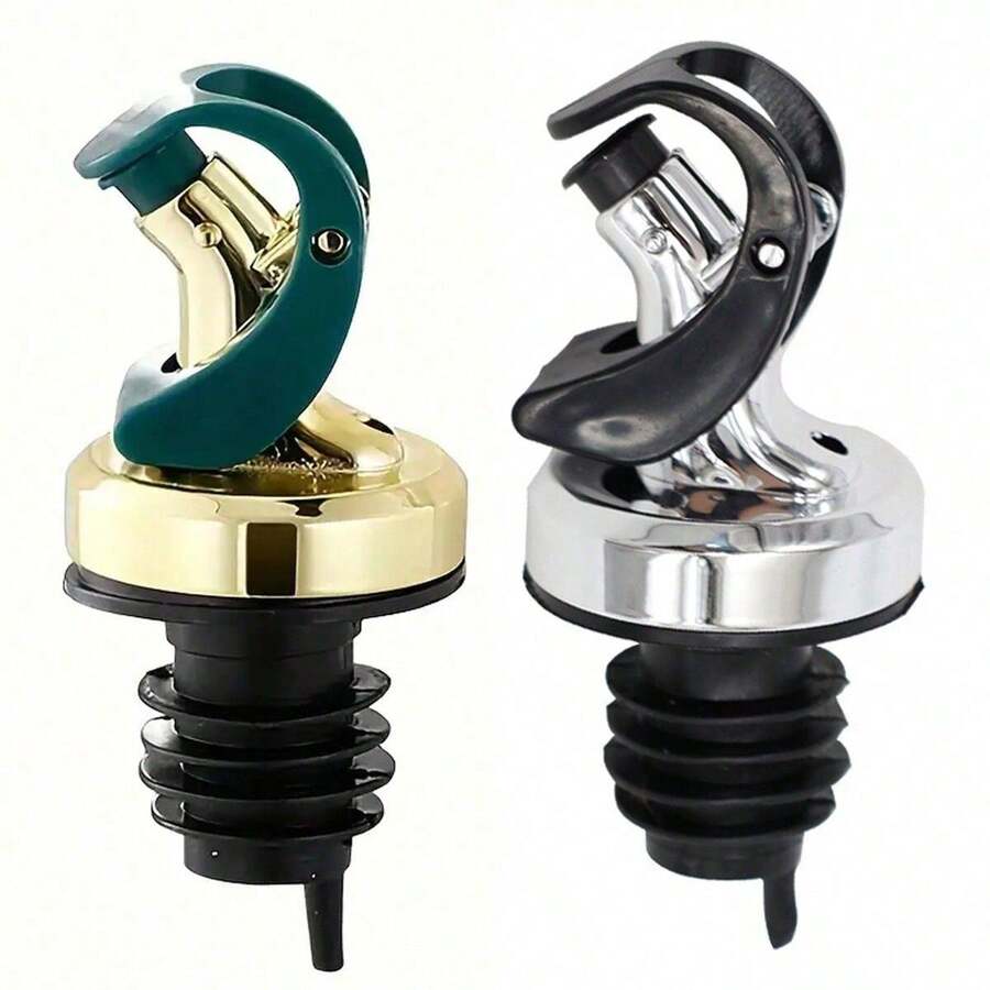 2个自动开/关壶嘴，镀金油瓶盖，自开式重力油瓶壶嘴，酱油瓶壶嘴 - 彩色 - 查看 1