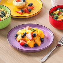 vancasso 12-Piece Hand-Painted Eyelash Edge Ceramic Tableware Set Mixed Color Serves 4 People - 彩色 - 查看 6