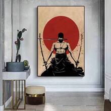 ONE PIECE لوحة قماشية لشخصية أنمي الكلاسيكية ون بيس لشخصية Roronoa Zoro، لوحة جدارية لصورة طباعة قصدير، ديكور منزلي ولوحة فنية لغرفة الأطفال