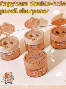 1pc/3pcs/5pcs Capybara Shaped Manual Pencil Sharpener, Cute Capybara Design Pencil Sharpener In Random Colors, Manual Pencil Sharpener With Cartoon Cap, Suitable For School And Office, Suitable For Pencils And Makeup Pencils, Compact Pencil Sharpener, Portable Desktop Decorative Pencil Sharpener, Student Learning Supplies, Favorite Gift For Kids, Children, Boys, Girls, School Supplies, Back To School