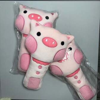 1pc Handheld Plush Pig Stick Shaped Dog Toy - Soft Polyester Filled