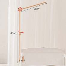 1PC Wooden Crib Holder, Detachable, Adjustable Baby Crib Mobile Arm, Cute Cloud And Bear Design, Hanging Baby Crib Attachment For Nursery Decor, Cot Bed Bell, Wind Chimes, Music Box Attachment