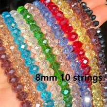 10 Strands Natural Crystal Beads For Jewelry Making, Various Colors, Austrian Mosaic Glass Beads, DIY Bracelet Accessories, Sizes: 3/4/6/8/10mm