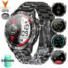 Military Rugged Smart Watch For Men Women, 1.43" AMOLED GPS Smartwatch IP68 Waterproof  530mAh Battery With Altitude Compass Air Pressure 60+Sports Fitness Tracker For Outdoor, Climbing, Camping, Running, Gym,Compatible With IOS Android