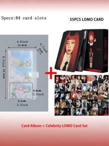 pokemon 120pcs Frosted Photo Album+55pcs Li Sa, Jennie Single Small Card Set Combination, Used For Tickets, Postcards, ID Cards, Credit Card Collection And Storage Of Transparent Clip | K-Pop Photo Collection, Blac Kpink Lomo Cards, Collectable Transaction Cards, Pop Music Group Fans' Gifts. It Is Suitable For Collecting Commemorative Popular Group Fans' Aid Cards, Birthday And Graduation Gifts For Students, And Box Decoration Cards For Gift Card Set