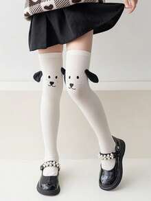 1 Pair Girls Cartoon Breathable Elastic Knee-High Socks, Suitable For Casual, Holiday, Birthday Party, Daily Wear - Multicolor - View 16