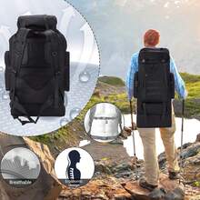 Mochila Táctica Multifuncional Para Exteriores De 100 L - Verde militar - Ver 6