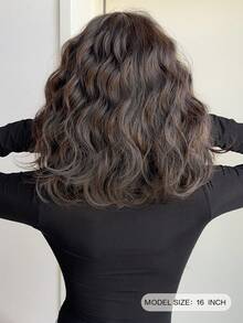 NICKY WALL 16 Inch Cool Brown Short Wavy Curly Wig For Women -Shoulder Length Loose Wave Wig Side Bangs Synthetic Heat Resistant Hair Wig Shoulder Length Routine Wigs For Women & Girls Daily Party Use - Brown - View 3