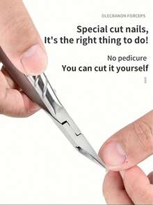 1pc Professional Podiatrist Foot & Toenail Clipper, Stainless Steel Nail Cutter, Nail Nipper - Ergonomic Design, Non-Slip Handle, Suitable For Thick And Ingrown Toenails, Includes Rhinestone Removal Tool Nail Care | Precision Scissors | Stainless Steel Nail Clipper