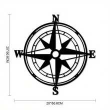 Metal Compass Wall Decor, Black Nautical Wall Decor, Ocean Theme Wall Hanging Art-Metal Wall Signs-Sophisticated Look, Adds A Touch Of Class-Metal Signs Decor - Black - View 9