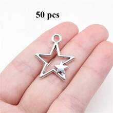 15/30/50 件锌合金螺旋星形吊坠，DIY 手链、耳环、项链工艺品 - 彩色 - 查看 29