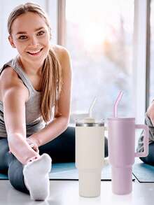 7/5/3/1 buah Sedotan Pengganti Kaca Ekstra Panjang untuk Tumbler - Sedotan Bengkok + Lurus yang Dapat Digunakan Kembali dengan Sikat, Aksesoris Pengganti - MultiWarna - View 5
