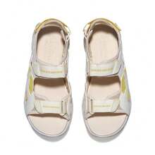 Skechers 女士休闲透气厚底复古机甲设计凉鞋 - 米色-黃色 - 查看 4