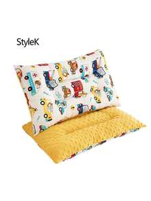 Upgraded Soft & Comfortable Children's Pillow, Center Concave Design, Suitable For Flat Head And Other Head Shapes, Children's Head Support Pillow, Baby Rest Head Support Pillow, Soft & Comfortable Cartoon Bear Memory Foam Pillow, Suitable For Boys And Girls Sleep And Head Support, Sofa Pillow, Random Pattern Distribution - Multicolor - View 14