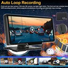 9.3inch Portable Car Screen With Wireless Apple Carplay Android Auto Mirror Link Dash Cam Front And Rear Reversing Monitor 1080P Backup Camera Split Screen/DVR Loop Recording/Voice Control/Bluetooth