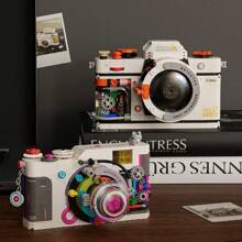 Vivid And Durable ABS Material Vintage Camera Building Block Assembled Model Kit, Retro Dual-Sided Nostalgic Camera Model Blocks, Creative Desktop Decor, Suitable For Boy Girl Birthday Gifts, Thanksgiving, Festivals, Home Decor, No Electricity Required