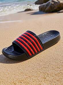 Zapatillas de estar por casa, sandalias casuales, sandalias de playa, chanclas de baño, chanclas de piscina, sandalias deportivas, sandalias slip-on, suaves y cómodas, con suelas antideslizantes, a rayas negras y blancas, a rayas de cebra, cercanas a la naturaleza, para adolescentes, estudiantes, niños y niñas