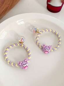 Sanrio Sanrio 2pcs/5pcs Hello Kitty Hair Tie Candy Color Beads High Elastic Hair Accessories Sweet And Cute With Rhinestone Pendants Girls Teenagers Adults Daily Holiday Party Wear Summer Home Bathroom Decoration Fashion Multifunctional Hair Rope