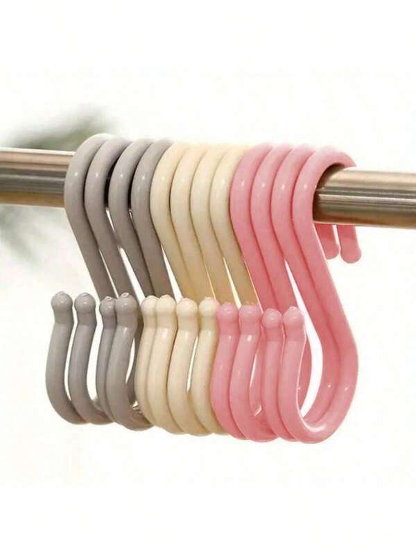 8pcs Multifunctional S-Shaped Hooks, Simple Bag Towel Hanger, Plastic S-Shaped Hooks, Household Multi-Purpose Storage Rack, Light, Small And Portable